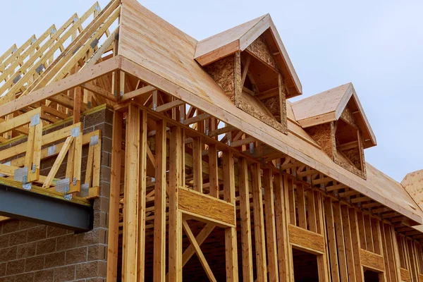 New construction of a house Framed New Construction — Stock Photo, Image