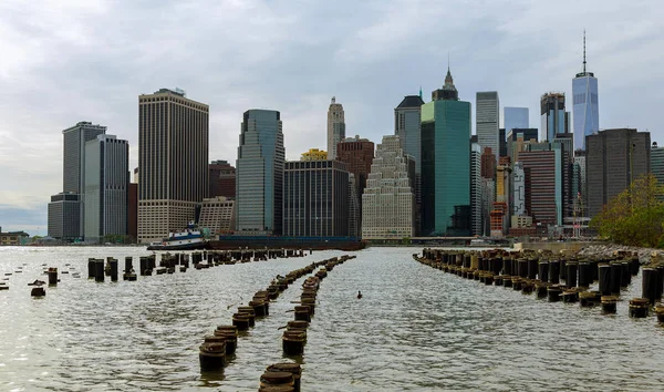 New York City Manhattan Building Horizonte Hudson River — Stockfoto