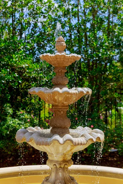 Garden with small fountain