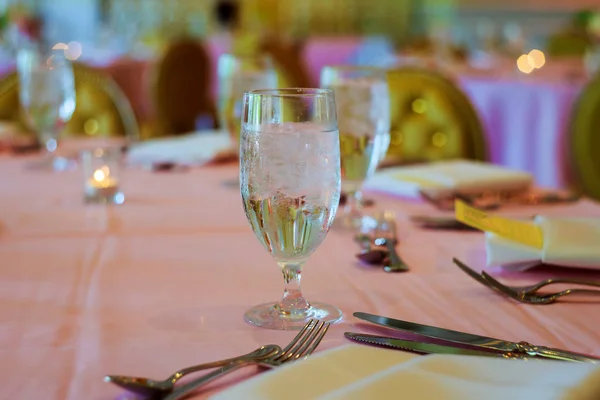 Table set for wedding or another catered event dinner — Stock Photo, Image