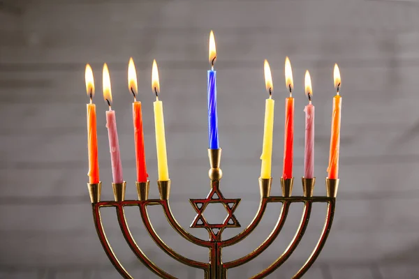 Stern der david hanukkah menorah — Stockfoto