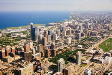 Chicago, Amerika Birleşik Devletleri - 20 Temmuz, 2017: Chicago, Illinois havadan görünümü.