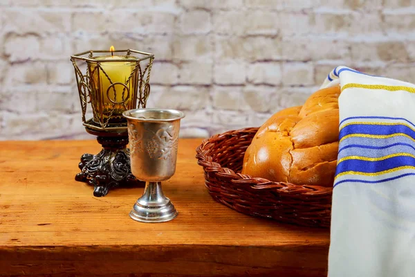 안식일 샬 롬 전통적인 유태인 안식일 의식 — 스톡 사진