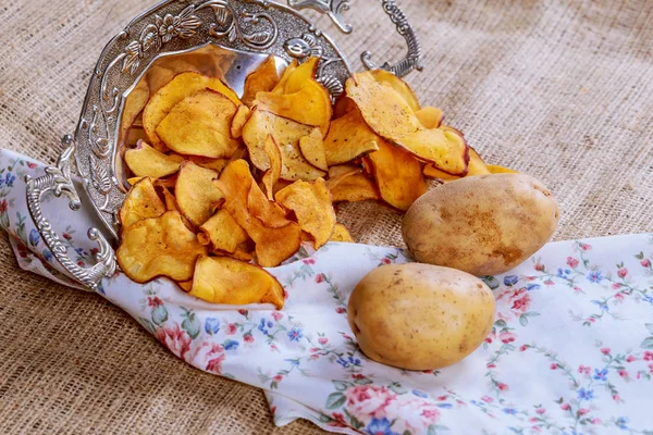 Crispy potato chips, potato