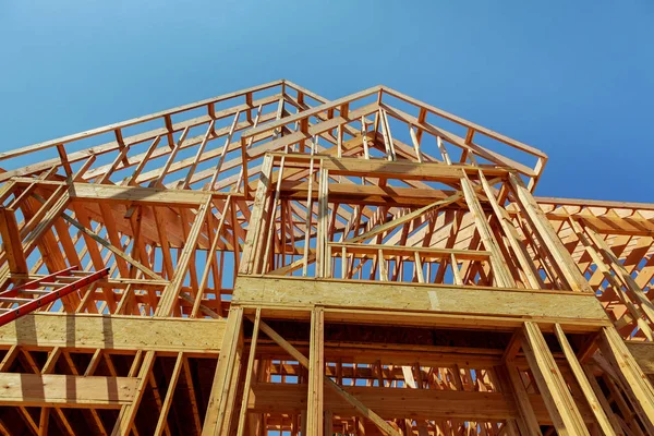 Wood Framework New Residential Home Construction Home Construction — Stock Photo, Image