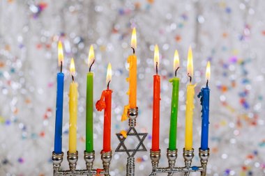 Davut'un yıldızı Hanukkah menorah