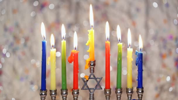 Hanukkah, o Festival Judaico das Luzes — Vídeo de Stock