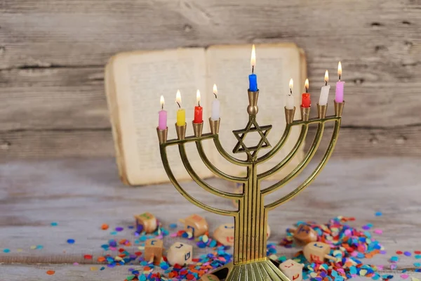 Hanukkah a zsidó fesztivál a fények — Stock Fotó