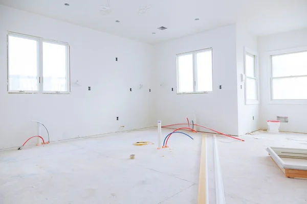 Building is a new house for the installation Interior construction of housing — Stock Photo, Image