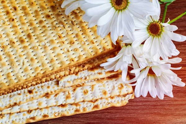 Pascua comida judía Pesaj matzo y pan matzoh —  Fotos de Stock