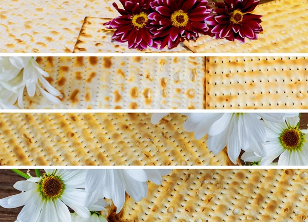 逾越节犹太食物节饼干和 matzoh 面包 — 图库照片