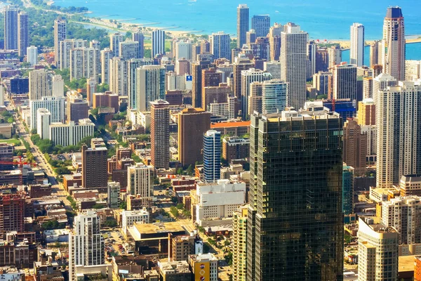 CHICAGO, USA - 20 July, 2017: aerial view of city of Chicago — Stock Photo, Image