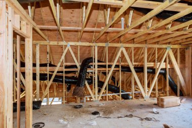 Yeni ev inşaatı Site çerçeveleme. Yeni inşaat ev çerçeveleme