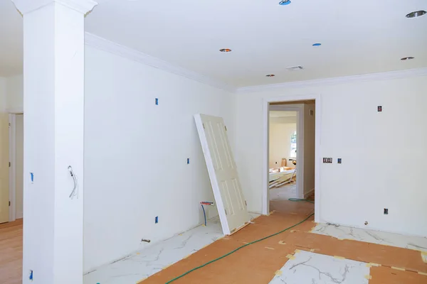 Odalar beyaz daire iç görünüm — Stok fotoğraf