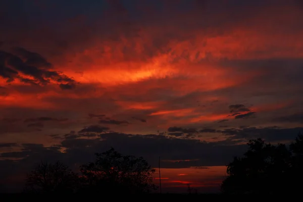 Colorido Verano Cúmulo Nubes Atardecer Cielo Nublado Atardecer — Foto de Stock