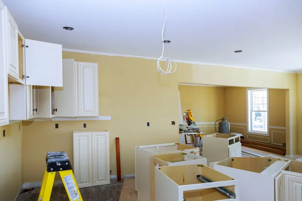 Interior design construction of a kitchen with cooker extractor
