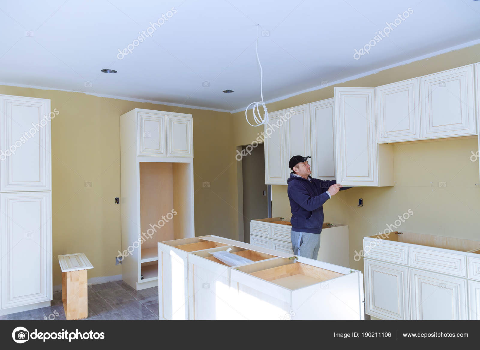 Hombre de cocina remodelación hermoso cocina, montaje de muebles de ... Hombre de cocina remodelación hermoso cocina, montaje de muebles de ...