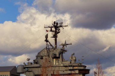 New York, Ny - Temmuz, 10: Üzerinde kurulu ABD Oak Hill donanma savaş gemisi filo hava ve Uzay Müzesi sırasında