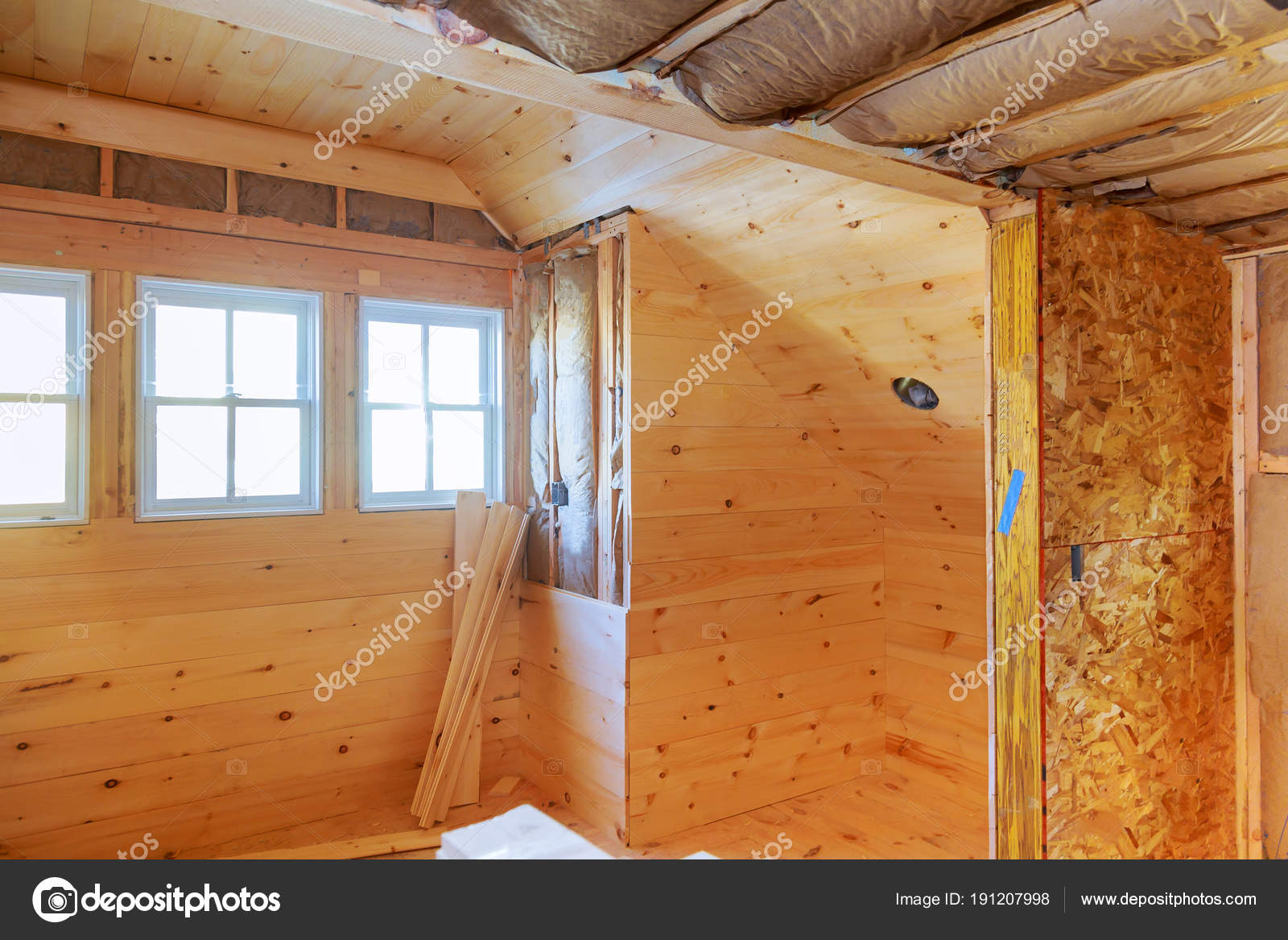 Interior Frame Wooden House Construction Wooden Walls