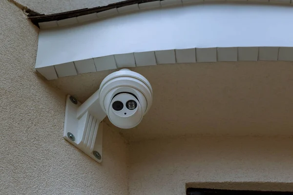 Εξωτερική Θυροτηλεόραση Και Κάμερες Παρακολούθησης Ασφάλεια Φόντο Τοίχο Για Αλείας — Φωτογραφία Αρχείου