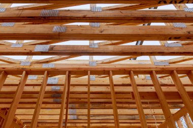 Çatı Ahşap inşaat yeni konut ev, tam çerçeve çerçeveleme