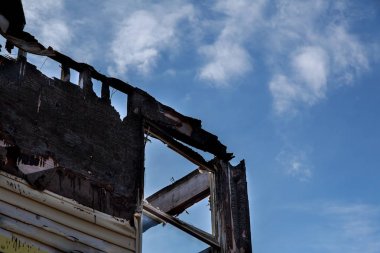 sonra yangın Burned aşağı evi yanmış siyah Oda