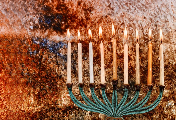 Hanukkah menorah symbol of Judaism traditional holiday — Stock Photo, Image