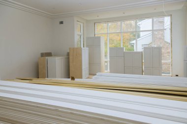 Döküm yüklü konut projesinin iç inşaatı