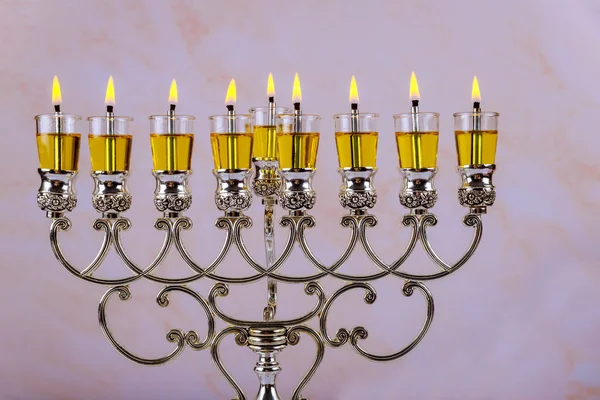 Εβραϊκά σύμβολα γιορτή hannukah - menorah — Φωτογραφία Αρχείου