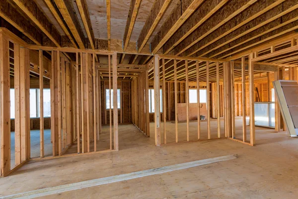 Vista interior de uma casa em construção — Fotografia de Stock