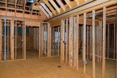 Dış görünüm inşaat yeni konut ev.