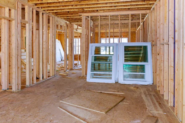 Interior view of a house under construction — Stock Photo, Image