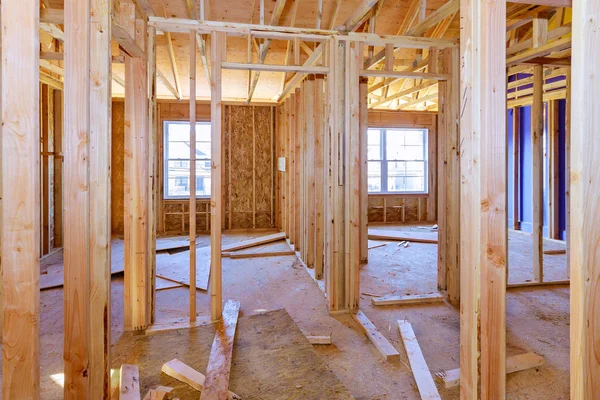 Under construction home framing beam of new home — Stock Photo, Image