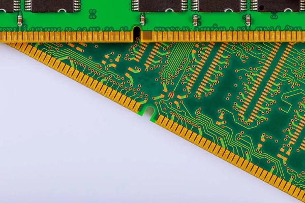 Electronic memory modules of RAM on computer.