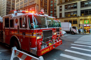 Manhattan, New York, ABD 'deki İtfaiye Departmanında İtfaiye Aracı
