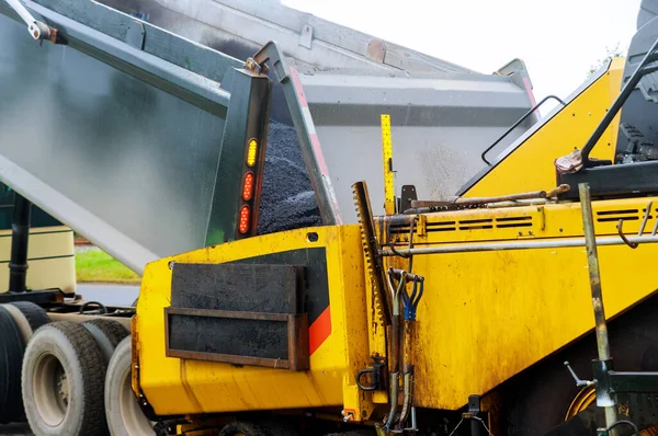 Nauwe Kijk Weg Werken Aan Nieuwe Wegenbouw — Stockfoto