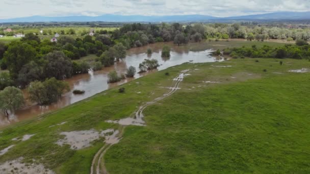 Inondazione sorgente acqua alta il fiume è uscito — Video Stock