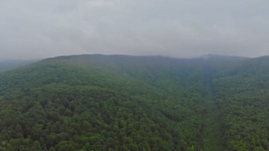 Pocono Pennsylvania landscape view of foggy mountains