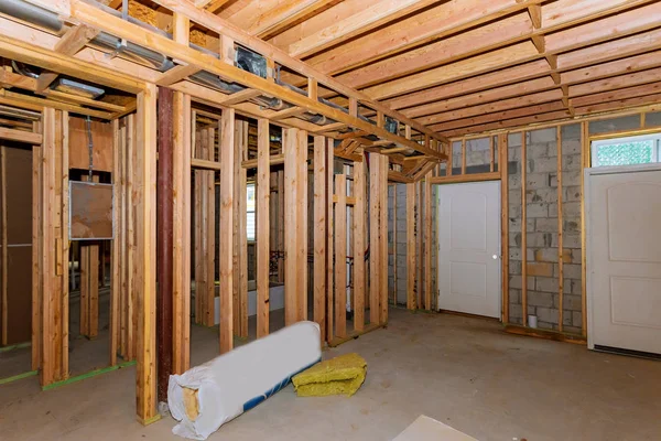 Basement Framing Construção Interior Quadro Uma Nova Casa Uma Nova — Fotografia de Stock