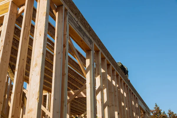 New Construction House Framed New Construction House Building New House — Stock Photo, Image