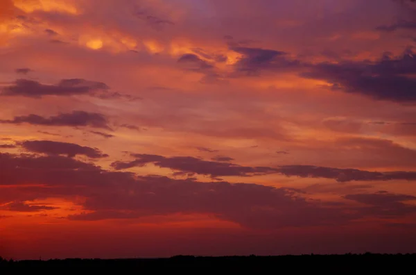 Schöne Himmel Orange Sonnenuntergang Lebendigen Himmel Der Dämmerung Zeit — Stockfoto