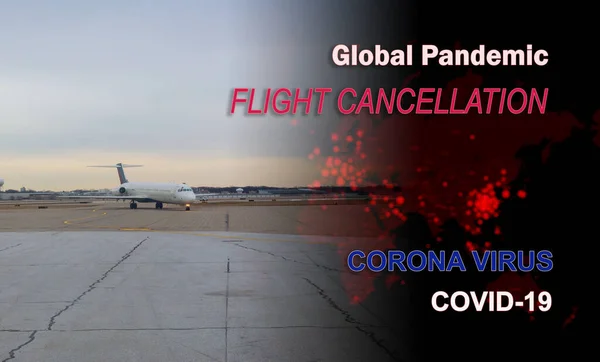 Coronavirus Pandémico Covid Mapa Viaje Cancelado Cuarentena — Foto de Stock
