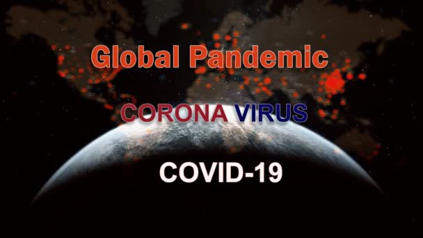 Viaje pandémico cancelado cuarentena COVID-19 infección epidémica coronavirus pandémico global Imagen de los elementos de la NASA — Vídeo de stock