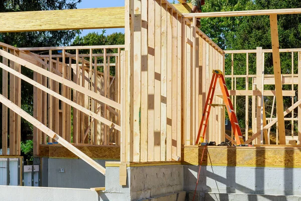 Framing beam of new house under construction home beam construction