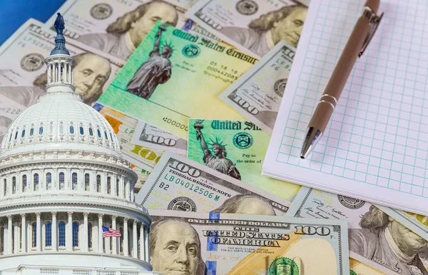 Capitol Building Covid Global Pandemic Lockdown Stimulus Package Financial Package — Stock Photo, Image