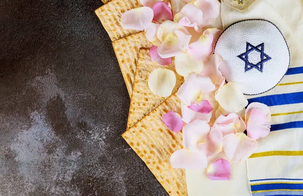 Holiday Pesah Celebration Passover Matza Unleavened Kosher Bread Jewish Fresh — Stock Photo, Image