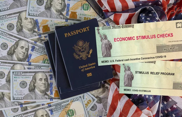 Τραπεζογραμμάτιο Αμερικανικού Δολαρίου Αμερικανική Σημαία Covid Σχετικά Την Παγκόσμια Πανδημία — Φωτογραφία Αρχείου