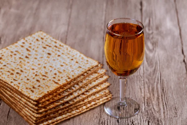 Holiday Jewish Passover Bread Matzoh Celebration Kosher Wine — Stock Photo, Image