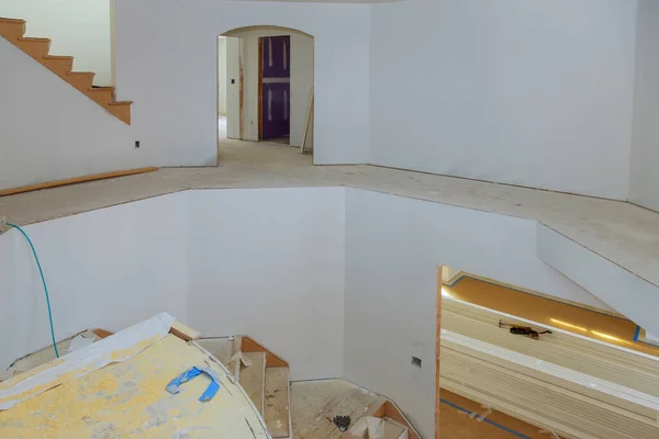 Renovatie Van Een Appartement Interieur Van Een Huis Aanbouw — Stockfoto