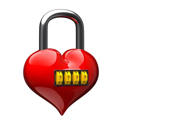 Heart padlock puzzle. — Stock Photo, Image